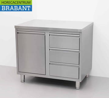 HCB inox Armoire de travail Table de travail Poubelle et 3, Verzenden
