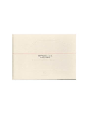 2005 MERCEDES BENZ S600 PULLMAN GUARD HARDCOVER BROCHURE, Nieuw