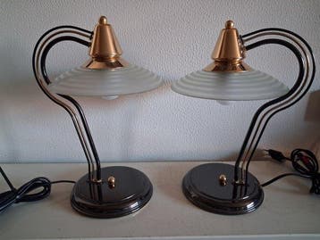 Lampe de table (2) - Laiton doré - Lampes de table Art déco