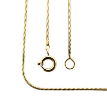 Gouden slangenschakel ketting, Ophalen of Verzenden, Gebruikt, Overige kleuren, Goud