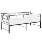 Uittrekbaar Bedframe 90x200 | Tweede Kansje OP = OP, Huis en Inrichting, Slaapkamer | Bedden, 90 cm, Verzenden, Zwart, 200 cm