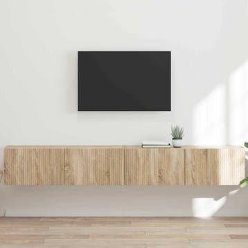 vidaXL TV Wandkast 2 st Sonoma Bewerkt hout, Huis en Inrichting, Kasten |Televisiemeubels, Verzenden, Nieuw
