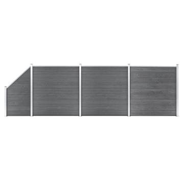 vidaXL Schuttingset 3 vierkant en 1 schuin 619x186 cm HKC, Verzenden, Nieuw