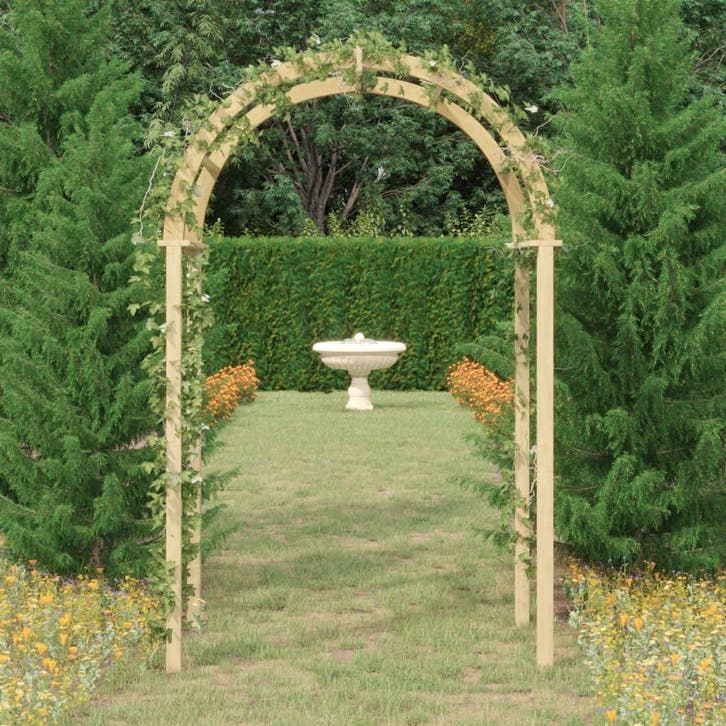 vidaXL Boog 141x97x243 cm geïmpregneerd massief grenenhout, Jardin & Terrasse, Poteaux, Poutres & Planches, Envoi