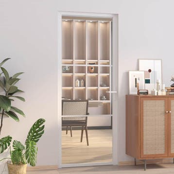 vidaXL Binnendeur 83x201,5 cm ESG-glas en aluminium wit, Verzenden