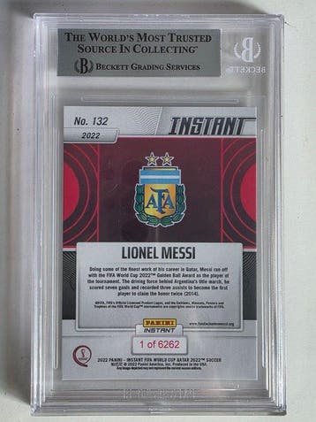 2022 Panini Instant Lionel Messi #132 Serialized card,, Nieuw