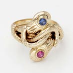 Bague - 14 carats Or jaune - Saphir/Rubis, Bijoux, Sacs & Beauté, Bagues