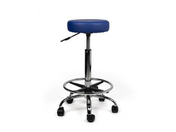 Tabouret Blauw - Hoge uitvoering met Voetsteun, Huis en Inrichting, In hoogte verstelbaar, Nieuw