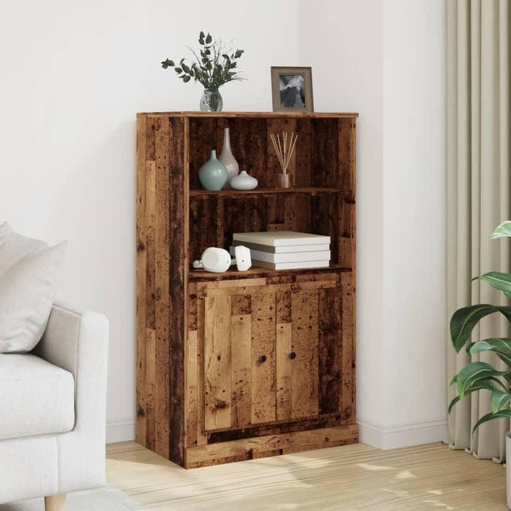 vidaXL Hoge kast 60x35,5x103,5 cm bewerkt hout oud, Huis en Inrichting, Kasten | Dressoirs, Nieuw, Verzenden