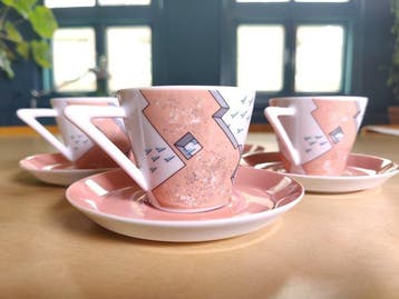 Winterling - Koffieservies (4) - Porselein - Memphis 1980s