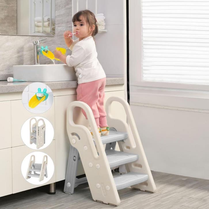 Opstapje kind - Keukentrap - Keukenhulp -  Grijs - Onasti, Enfants & Bébés, Enfants & Bébés Autre, Envoi