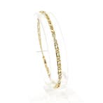 Bicolor gouden marineschakel armband met wiebertjes, Ophalen of Verzenden