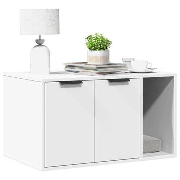 vidaXL Kattenbakkast 80x50x45 cm bewerkt hout wit, Verzenden