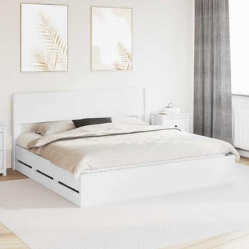 vidaXL Bedframe met opbergruimte en hoofdbord Wit 180 x 200, Huis en Inrichting, Slaapkamer | Bedden, Verzenden, Nieuw