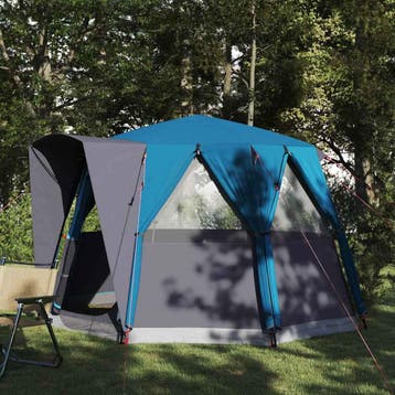 vidaXL Cabin Tent 3-Person met dak Blauw en Grijs 320 x 320, Verzenden, Nieuw