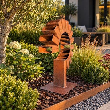 sculptuur, Solarwheel – A Unique Handmade Geometric Steel