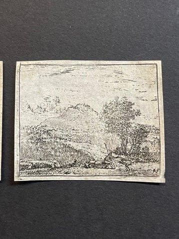 Karel Dujardin (c.1626-1678) - Lotto di 2 incisioni dalla
