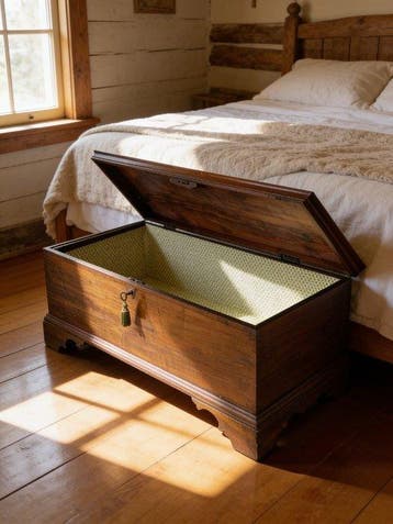 Opbergkoffer - Hout, Walnoot