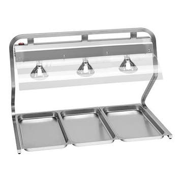 Warmhoudbrug RVS | 3/1 GN | 3 infrarode lampen | 230V |, Verzenden, Nieuw in verpakking