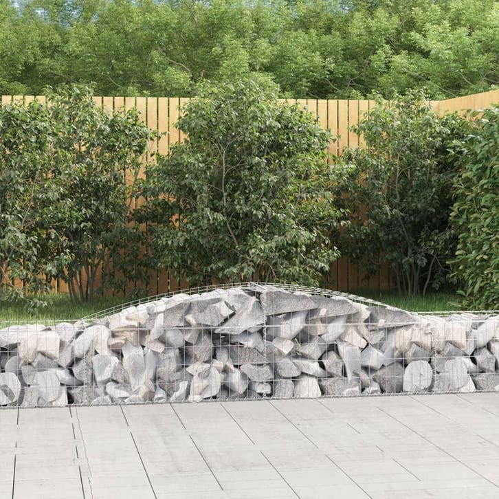 vidaXL Schanskorf gewelfd 400x50x40/60 cm gegalvaniseerd, Tuin en Terras, Bloempotten, Nieuw, Verzenden