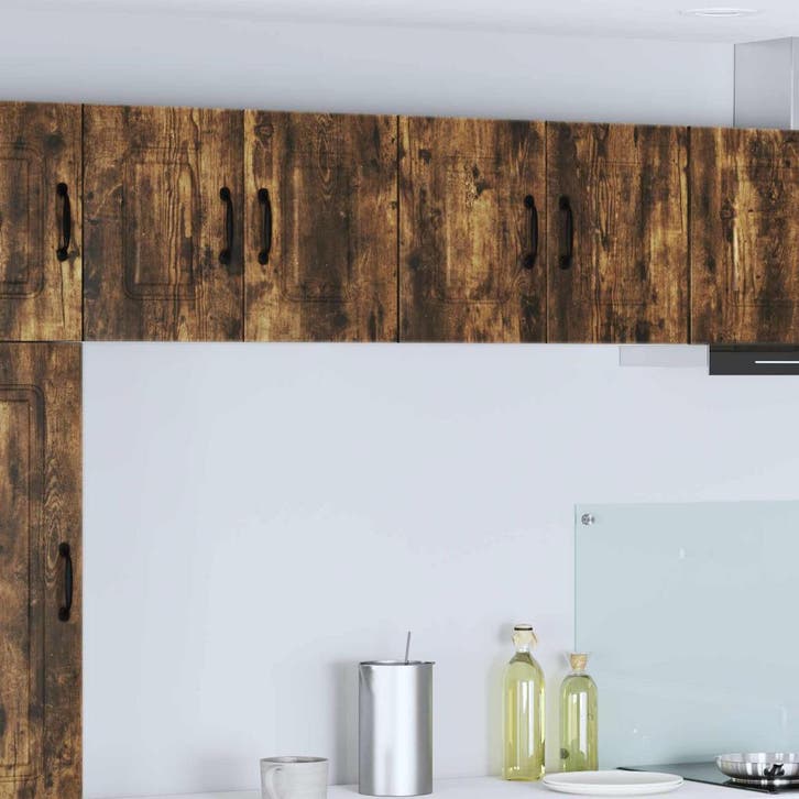 vidaXL Keuken Kast met opslag Kalmar 2 pcs Rook Eiken 60 x, Huis en Inrichting, Kasten | Overige, Nieuw, Verzenden