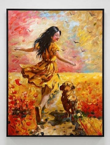 Nguyn V.L (1993) - La danse sous le ciel de lin 80 60 cm