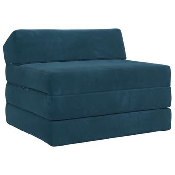 vidaXL Vouwbare Sofa Bed Blauw 200 x 70 x 10 cm Fluweel, Verzenden