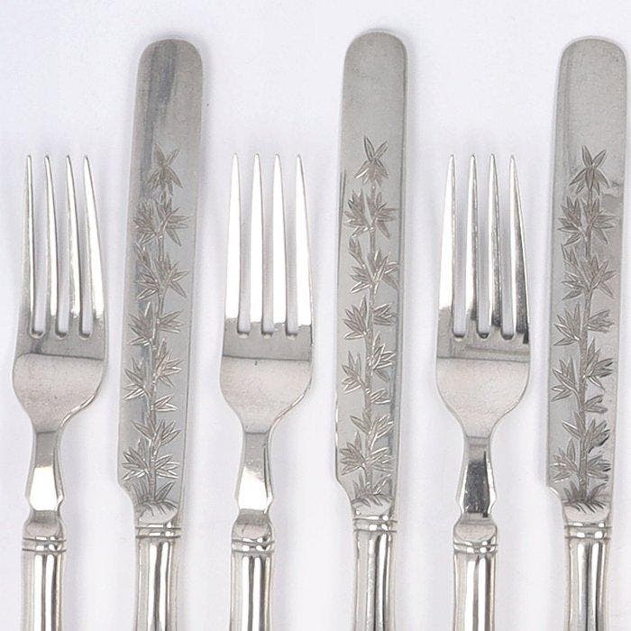 Wang Hing Co. - Ménagère (12) - Argent 900, Antiquités & Art, Antiquités | Argent & Or