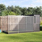 vidaXL Volière met verlengstuk zilver 416x203x216 cm staal, Verzenden