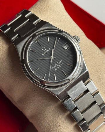 Eterna - Royal Quartz KonTiki - Grey Tapestry Dial - Sans, Handtassen en Accessoires, Nieuw