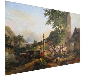 Natalia ERCHOVA, XXe - À la Fontaine du Village