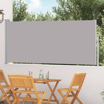 vidaXL Windscherm uittrekbaar 117x314 cm grijs, Verzenden, Nieuw