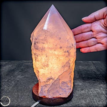 Natuurlijke rozenkwartslamp – handgemaakt Edelsteenlamp met