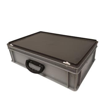 Stapelbak 600x400x170 mm euronorm met scharnierdeksel en, Ophalen of Verzenden, Nieuw
