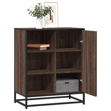 vidaXL Dressoir 62x35x76 cm bewerkt hout bruin eikenkleur, Verzenden