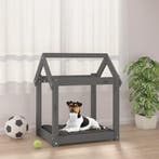 vidaXL Hondenmand 61x50x70 cm massief grenenhout grijs, Verzenden