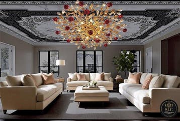 SLC Illumina - MG - Plafonnier - La rose - Fer forgé -