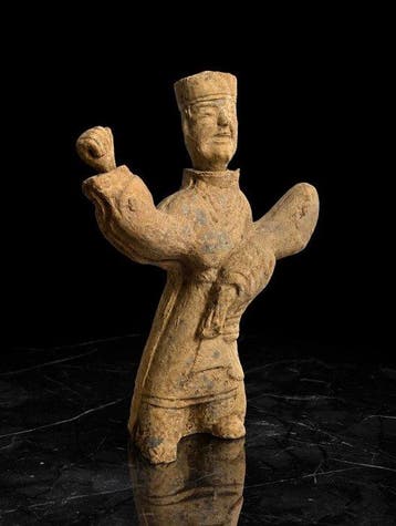 Het oude China, Noordelijke Wei Terracotta Figuur 48 cm -