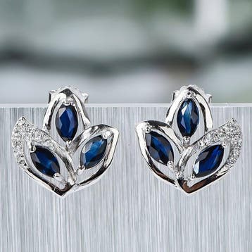 Zonder minimumprijs - Oorbellen - 18 karaat Zilver, Witgoud,, Nieuw