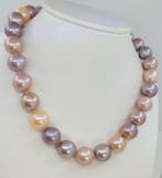 Collier - 14 carats Or blanc - Perle Edison géante de 13x15
