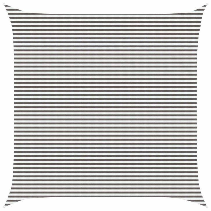 vidaXL Zonneschaduwzeil Lichtgrijs en wit 6 x 6 m HDPE, Jardin & Terrasse, Parasols, Envoi