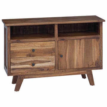 vidaXL Dressoir Naturel 100 x 30 x 68 cm Massief Teakhout, Verzenden, Nieuw