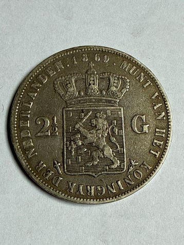 Nederland. Willem III. 2 1/2 Gulden 1869 (Zonder