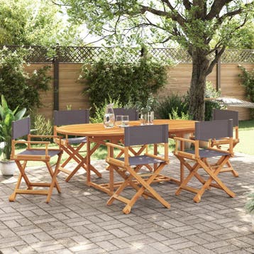 vidaXL Set van 6 opklapbare stoelen in donkergrijze stof., Verzenden, Nieuw