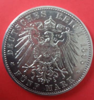 Duitsland, keizerrijk Otto. 5 Reichsmark 1898 Jahre. Bayern