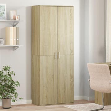 vidaXL Hoge kast 70x35x180 cm bewerkt hout sonoma, Verzenden, Nieuw