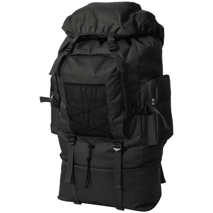 vidaXL Rugzak legerstijl XXL 100 L zwart, Handtassen en Accessoires, Tassen | Rugtassen, Nieuw, Verzenden