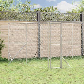 vidaXL Hondenkennel voor buiten 4x4x2 m gegalvaniseerd staal, Verzenden, Nieuw