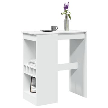 vidaXL Bartafel met rekken 90x47,5x103,5 cm bewerkt hout wit, Verzenden