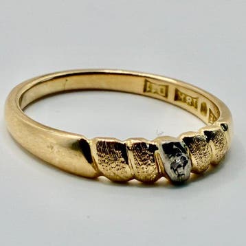 Ring - 18 karaat Geel goud - 0.01ct. tw. Diamant